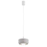 Szara szklana lampa wisząca Tevo - klosz kulka