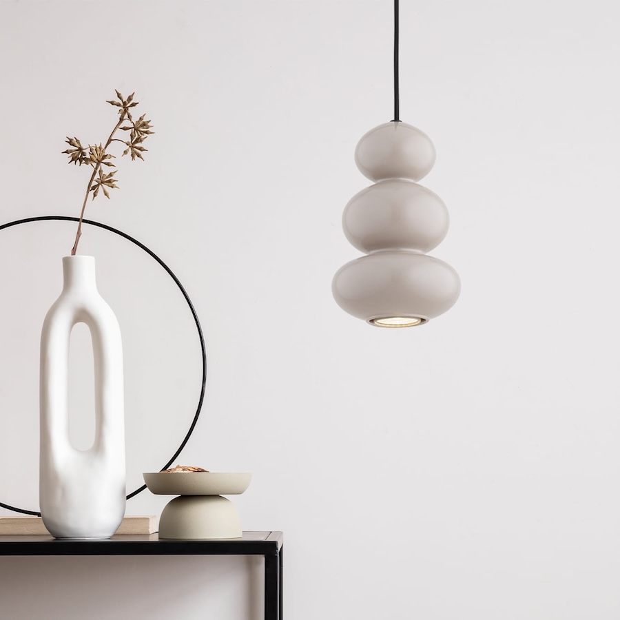 Szara szklana lampa wisząca w stylu vintage - Orlando