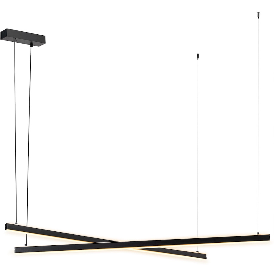 Szeroka czarna lampa liniowa nad duży stół - Miami 120cm