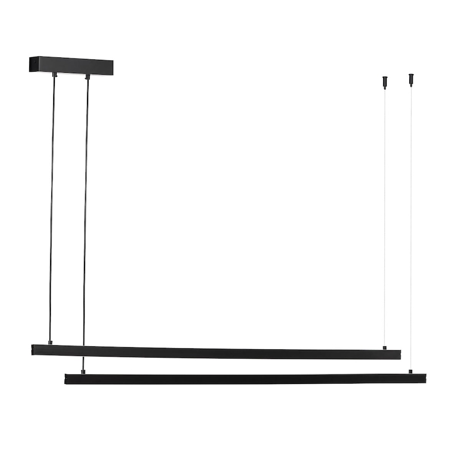Czarna lampa wisząca 2 belki Miami 120cm - światło góra dół