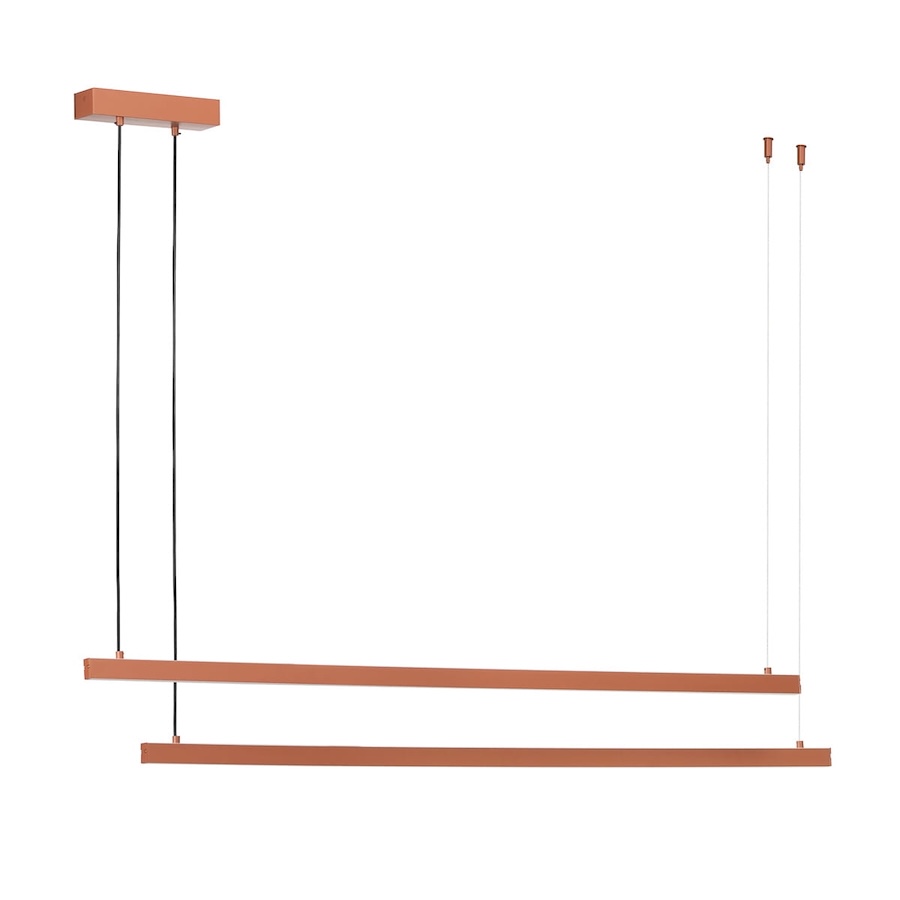 Liniowa lampa wisząca nad wyspę Miami 2 120cm - teracotta