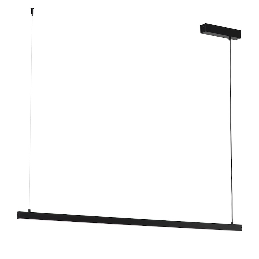 Czarna lampa wisząca Miami 120cm - podłużna nad wyspę
