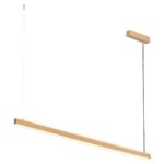 Złota lampa wisząca podłużna Miami 120cm - do sali konferencyjnej w biurze