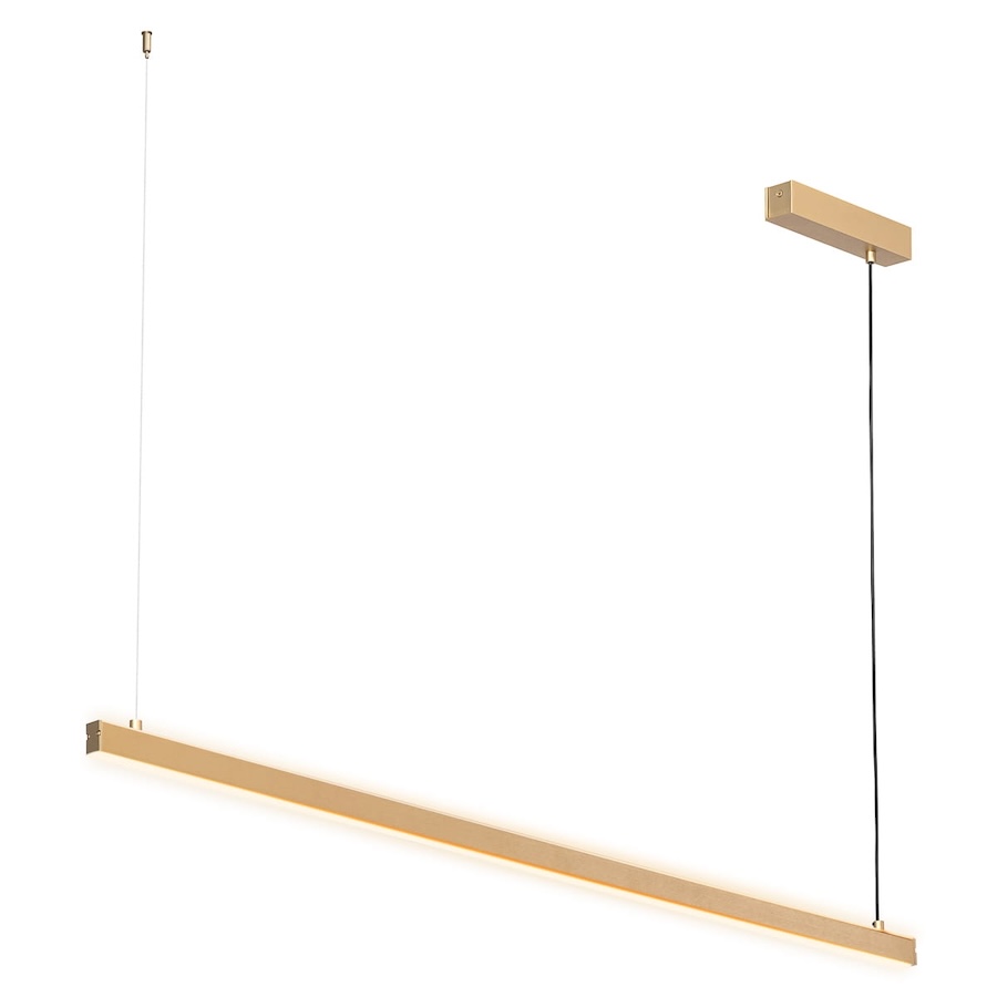 Złota lampa wisząca podłużna Miami 120cm - do sali konferencyjnej w biurze