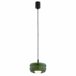 Zielona szklana lampa wisząca Tevo - klosz kulka