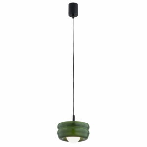 Zielona szklana lampa wisząca Tevo - klosz kulka