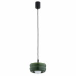 Zielona lampa wisząca Tevo Argon - szklany falowany klosz