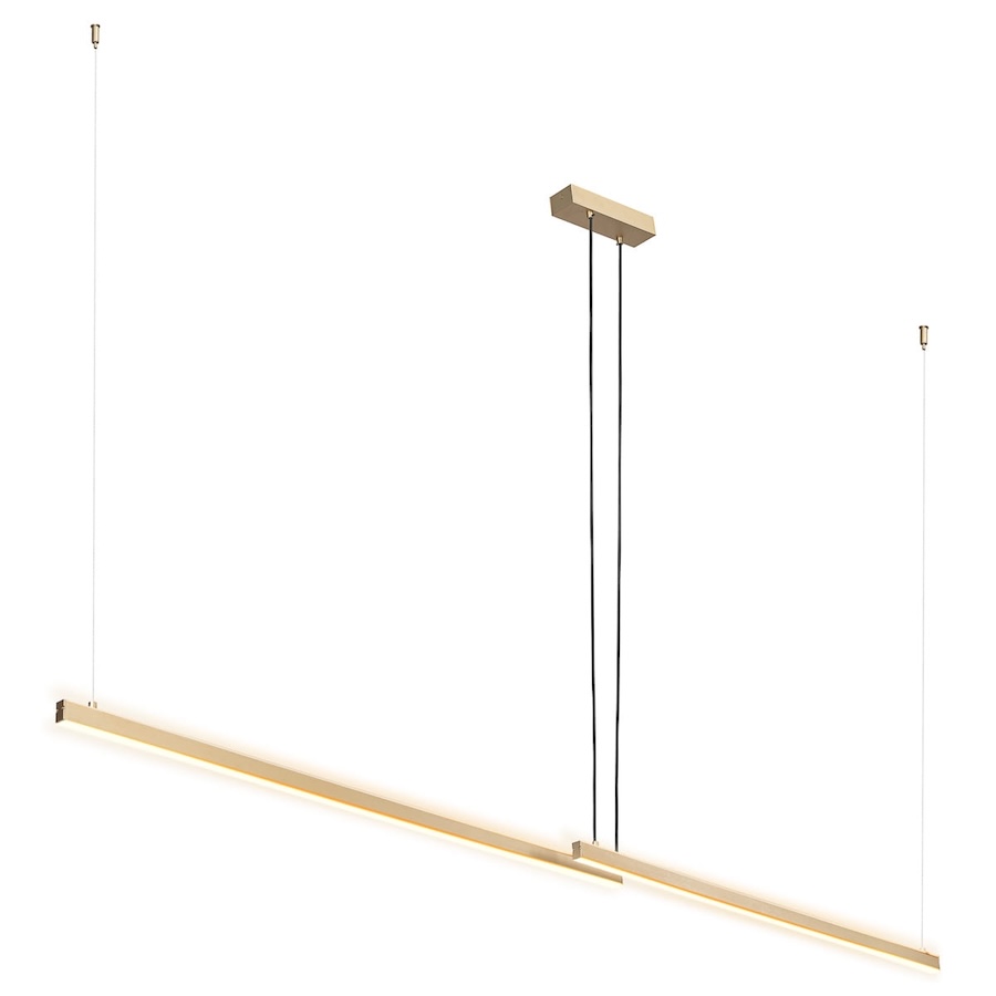 Złota liniowa lampa wisząca nad stół konferencyjny - Miami 2