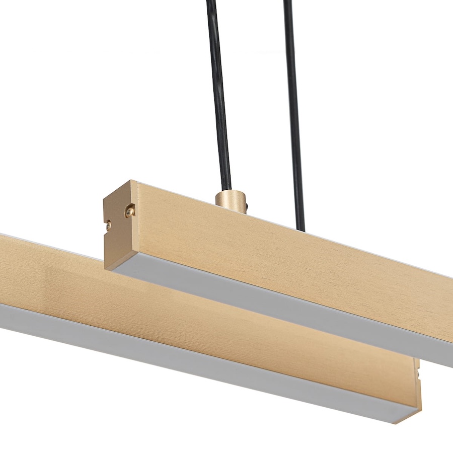 zlota wąska liniowa lampa wiszaca nad stol Miami Argon