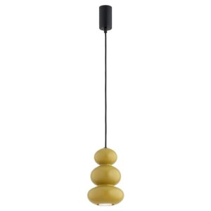 Żółta lampa wisząca Orlando - styl retro vintage