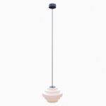 Lampa wisząca w stylu vintage Filo Milky L 22 - warstwowe szkło na sztycy 90cm