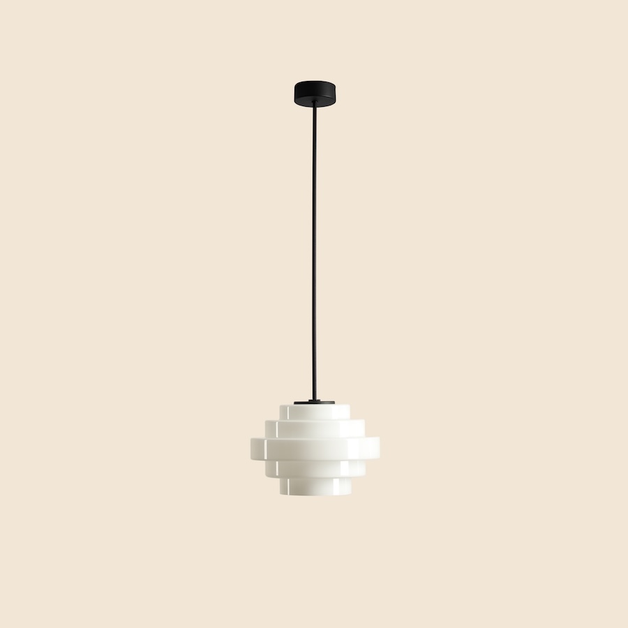 Lampa wisząca sufitowa vintage Filo Milky M 22 - z kaskadowym kloszem 60cm