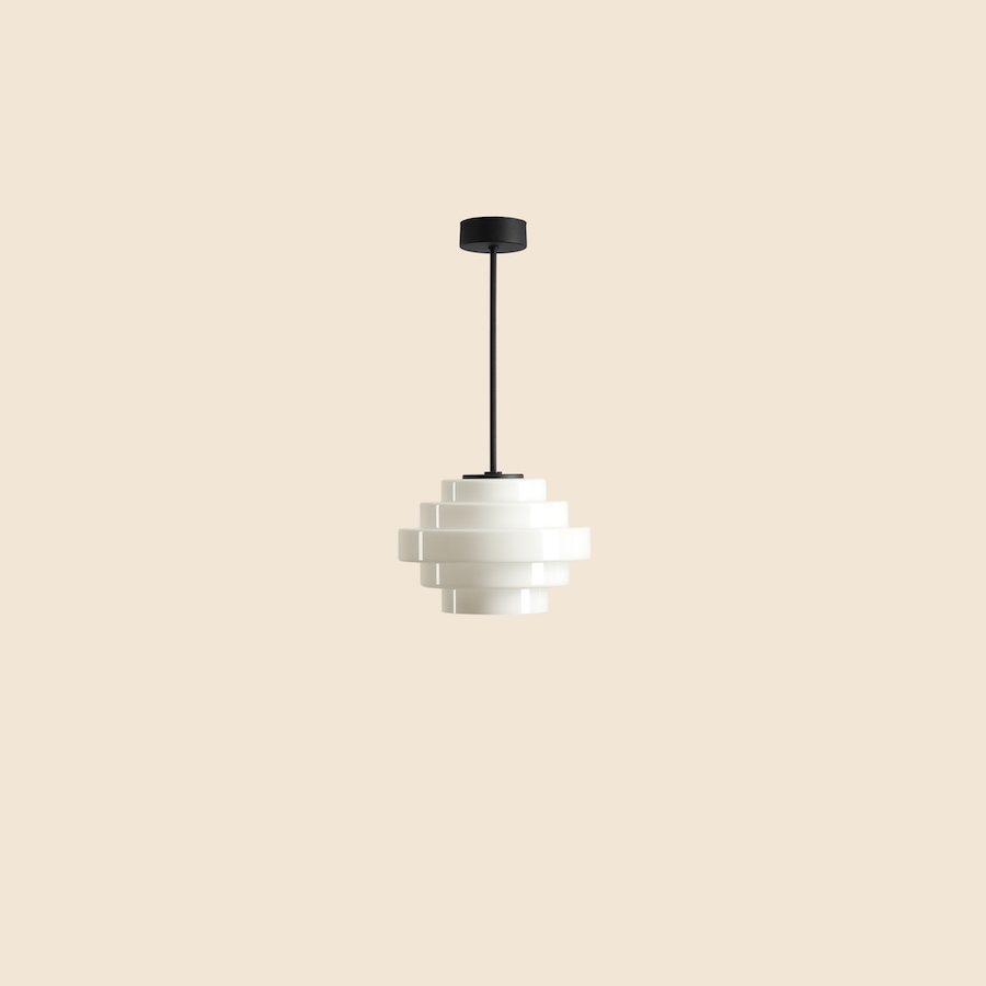 Lampa sufitowa Filo Milky S 14 - kaskadowy klosz z białego szkła