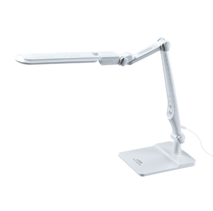 Biała lampka biurkowa do nauki Mica LED - regulowana