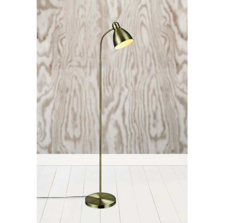Klasyczna lampa stojąca Nitta - złota