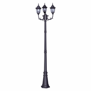 Klasyczna latarnia ogrodowa Vasco 3 - czarna 235 cm IP44