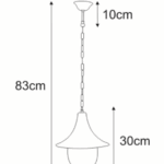 Lampa wisząca na łańcuchu Boston IP44 - czarna nad drzwi - wymiary