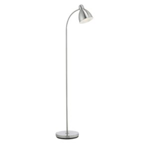 Srebrna lampa podłogowa Nitta - ruchomy klosz