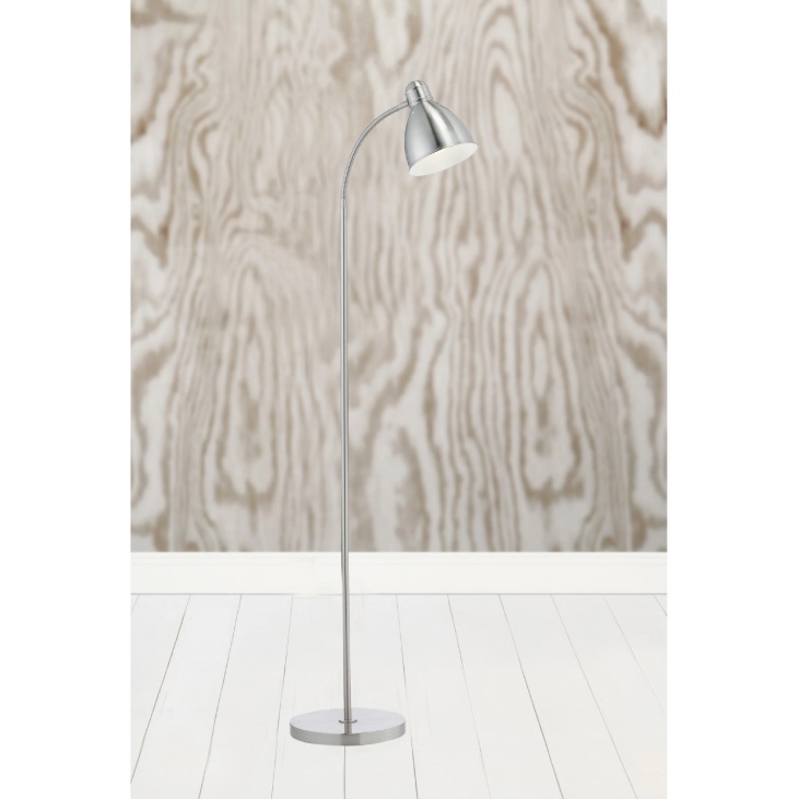 Srebrna lampa podłogowa Nitta