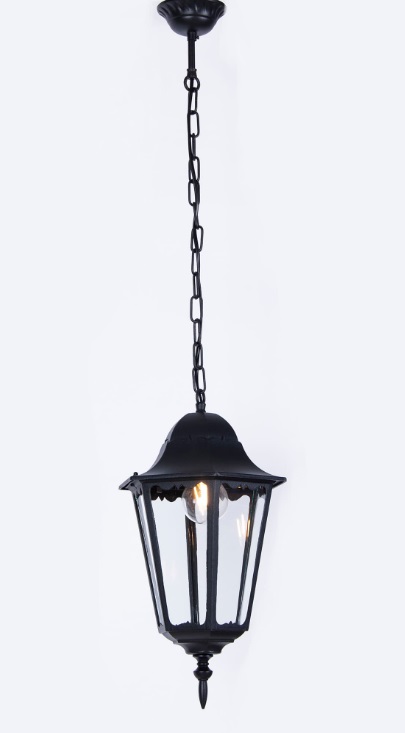 Zewnętrzna lampa wisząca IP44 Lozana - czarna klasyczna
