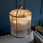 Złota lampa wisząca Lambeth Ribbed - klasyczna
