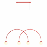 Podwójna czerwona lampa wisząca Una 4 Red Chilli L - kule i łuki