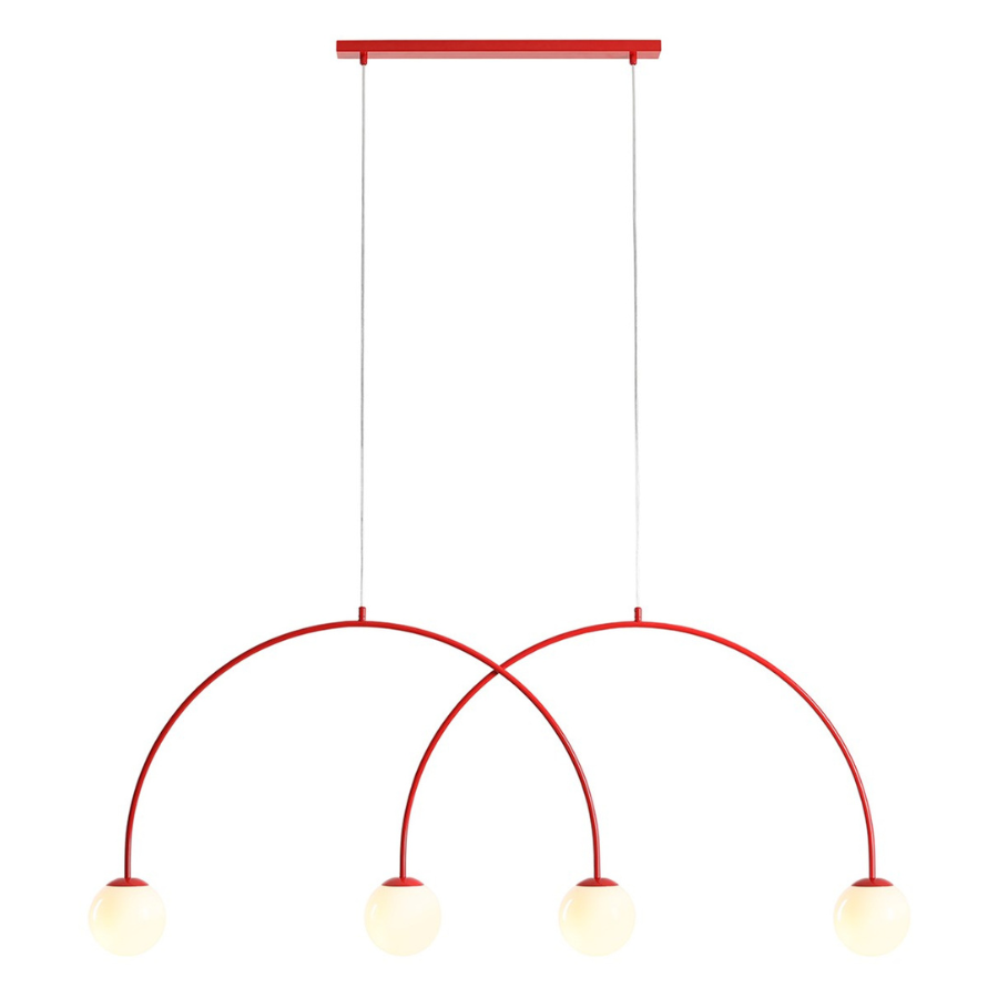 Podwójna czerwona lampa wisząca Una 4 Red Chilli L - kule i łuki