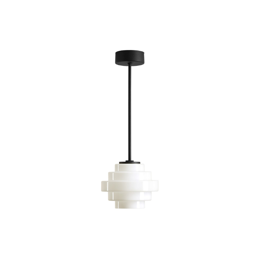 Lampa wisząca Filo Milky S 22 - szklany warstwowy klosz na sztycy 30cm