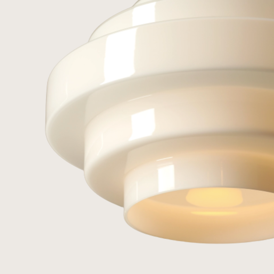 lampa wiszaca bialy otwarty klosz warstwowy styl vintage - filo milky aldex