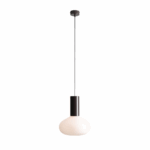 Brązowa lampa wisząca Flo Mokka 26 - szklany klosz