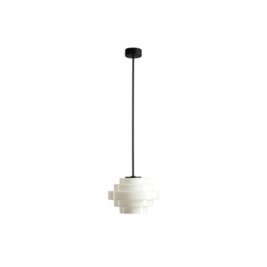 Lampa wisząca sufitowa vintage Filo Milky M 22 - z kaskadowym kloszem na rurce 60cm