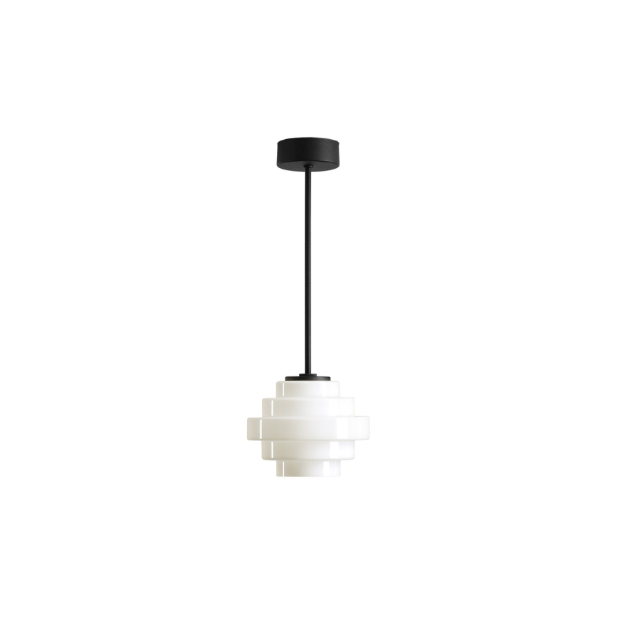 Lampa sufitowa wisząca Filo Milky S 14 - kaskadowy klosz na sztycy 30cm