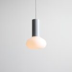 Szara minimalistyczna lampa wisząca Flo Grey 19 - szklana