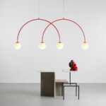 Szeroka nowoczesna lampa wisząca nad stół Una 4L Red Chilli Aldex