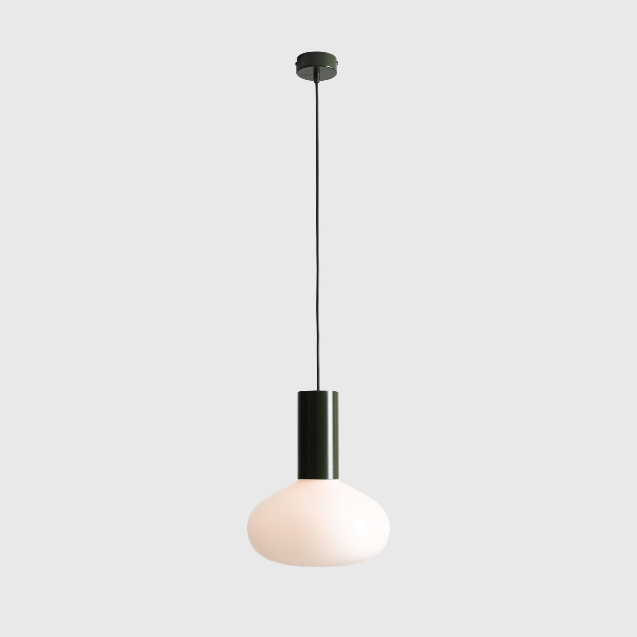 Ciemnozielona lampa wisząca Flo Moss 26 - szklana