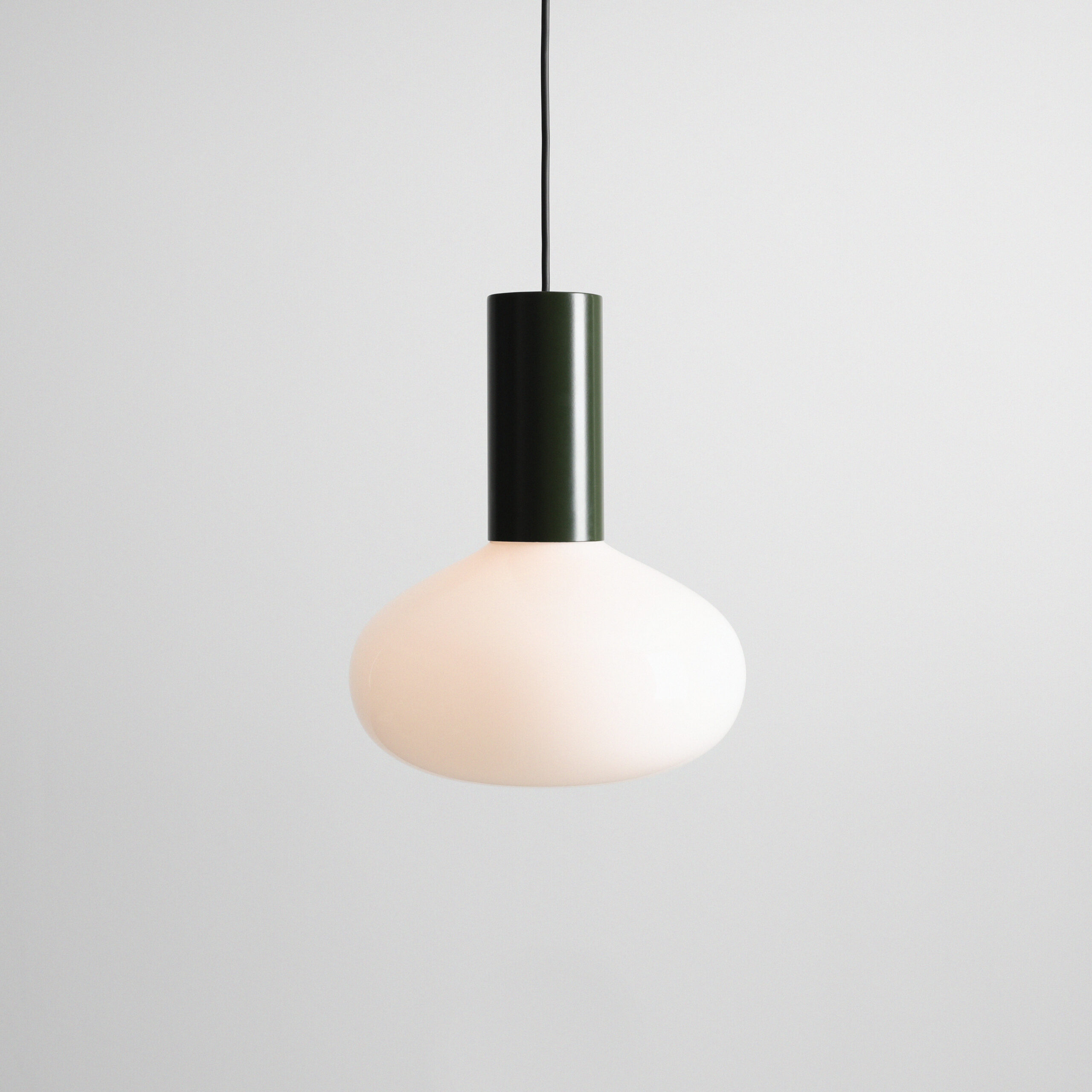 Zielona lampa wisząca szklana Flo Moss 26 - nad stolik