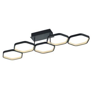 Antracytowy żyrandol Vigo LED 24W - nowoczesny plaster miodu