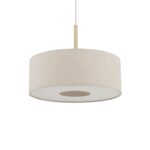 Beżowa lampa wisząca Santana M 50cm - materiałowa