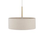 Beżowa lampa wisząca Santana M 50cm - materiałowa nad stół