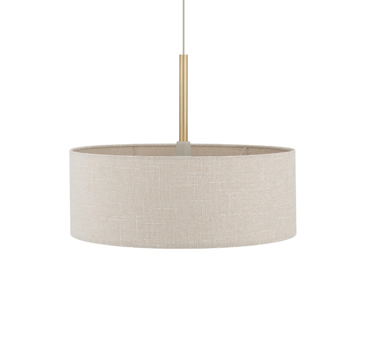 Beżowa lampa wisząca Santana M 50cm - materiałowa nad stół