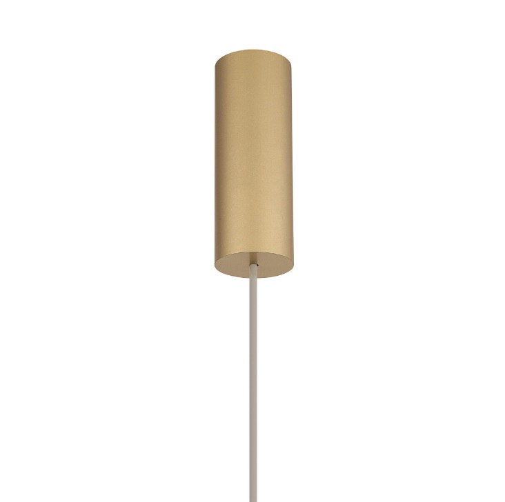 Beżowa lampa wisząca Santana - złota podsufitka