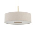 Beżowa lampa wisząca do jadalni nad stół Santana L 65cm - materiałowa