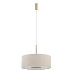 Beżowa lampa wisząca z materiału Santana M 50cm - złote detale