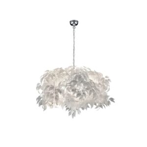 Biała duża lampa wisząca do salonu Leavy 70cm - designerska