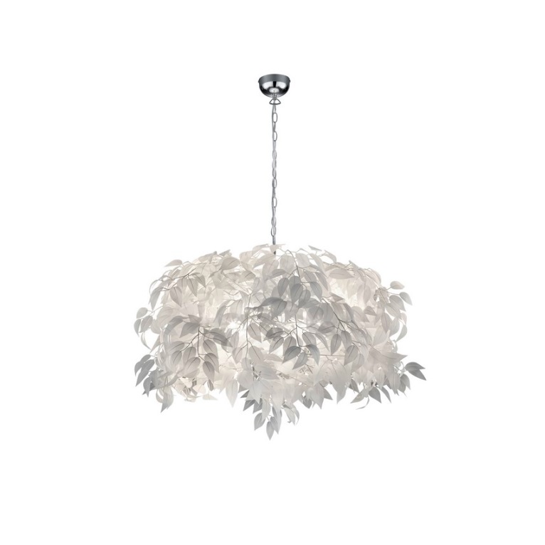 Biała duża lampa wisząca Leavy 70cm - designerska