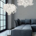 Biała duża lampa wisząca do salonu Leavy 70cm - designerska