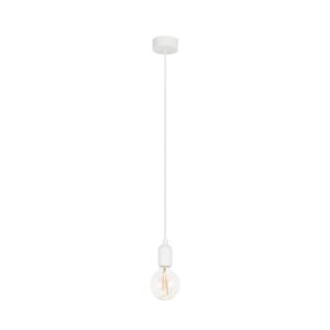 Biała lampa wisząca na żarówkę dekoracyjną Silicone - zwis