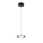 Czarna lampa wisząca Celeste LED - płaski szklany klosz