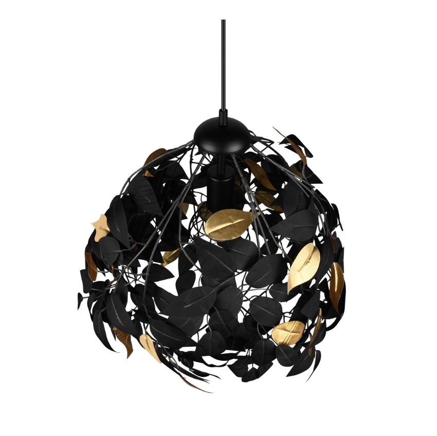 Czarna lampa wisząca Leavy 38cm - liście