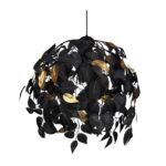 Czarna lampa wisząca z liściami Leavy 38cm